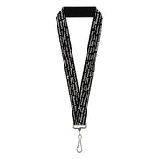 Lanyard - 1.0" - Verbiage Destination Cities Black White Lanyards Buckle-Down