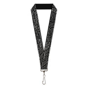 Buckle-Down Lanyard - Verbiage Marijuana Strains Black/White Lanyards Buckle-Down