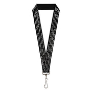 Buckle-Down Lanyard - Verbiage Sex Positions Black/White Lanyards Buckle-Down