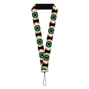 Lanyard - 1.0" - Vivid Blue Eyeball Black Lanyards Buckle-Down