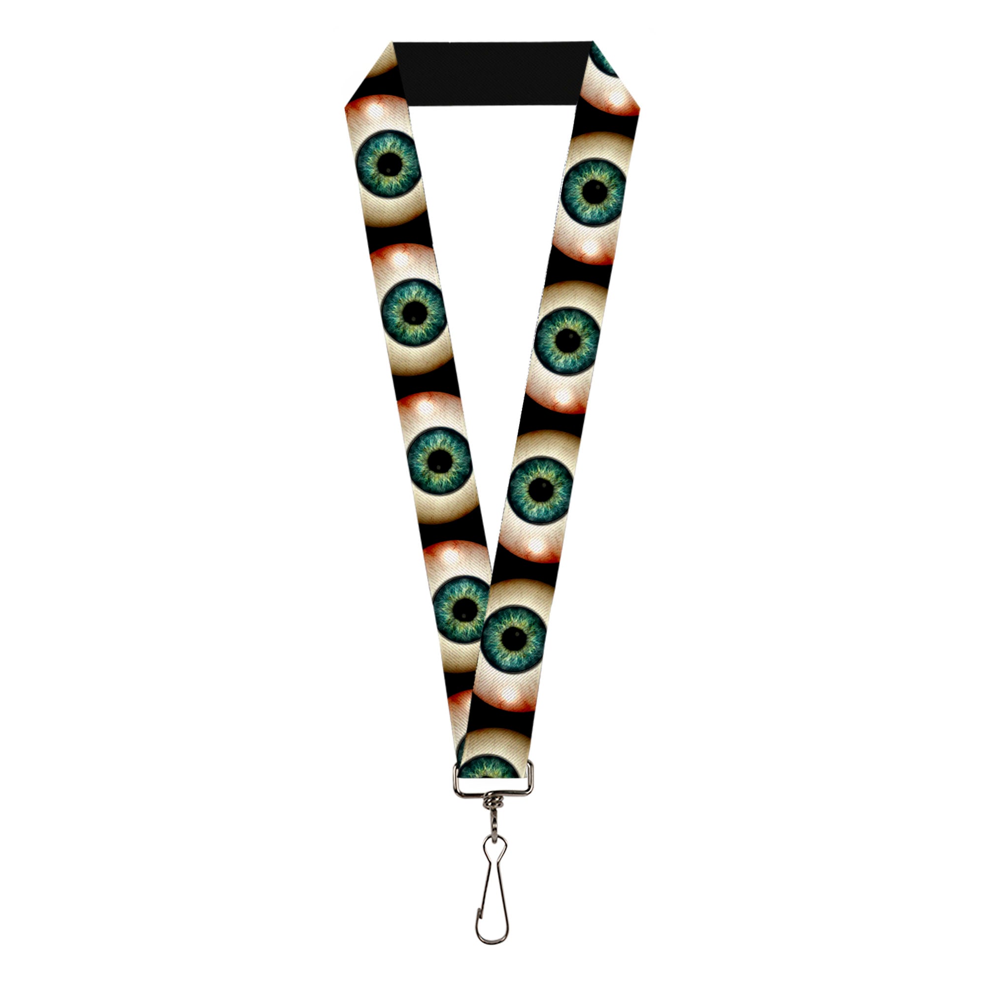 Lanyard - 1.0" - Vivid Blue Eyeball Black Lanyards Buckle-Down