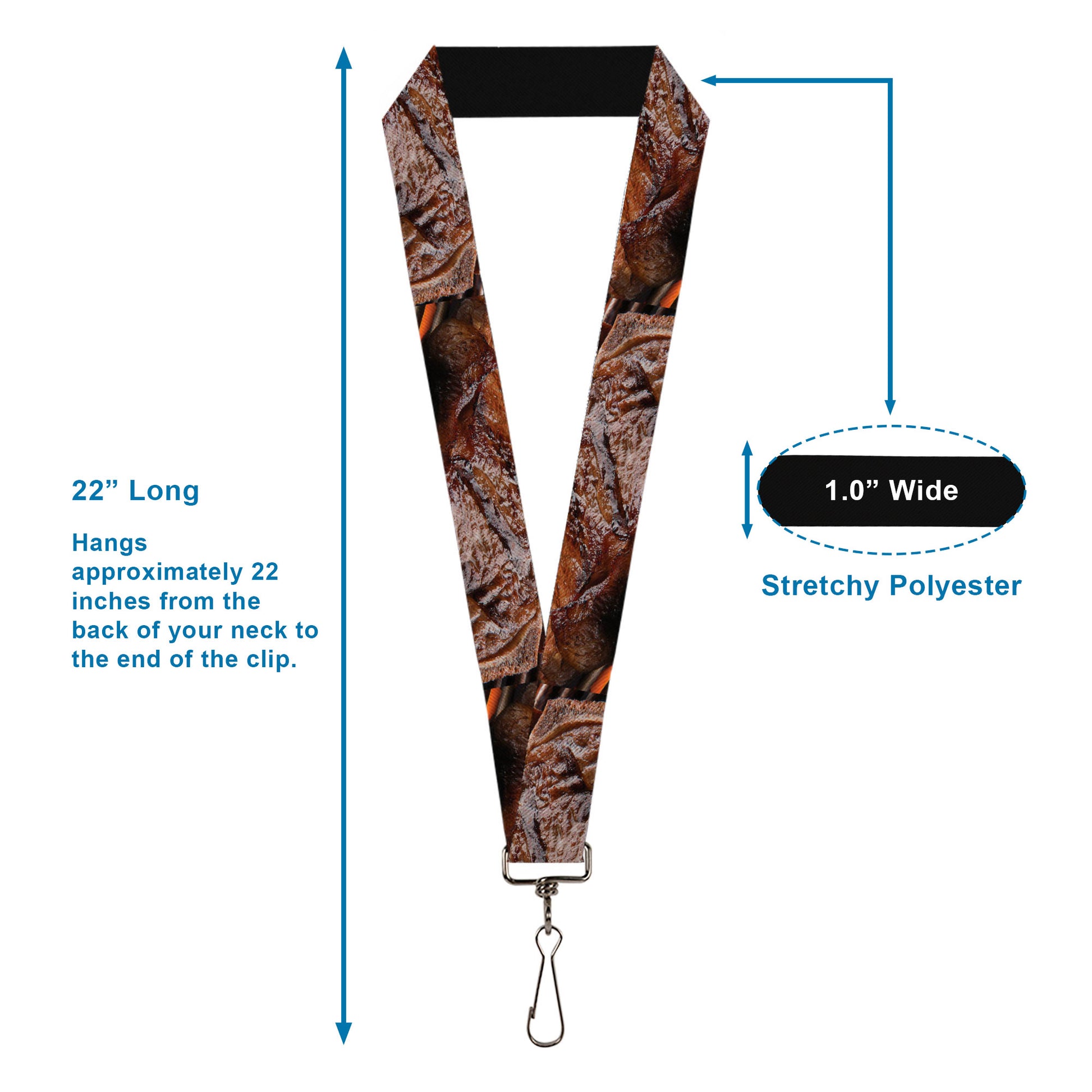 Lanyard - 1.0" - Vivid Grilled Steak Lanyards Buckle-Down