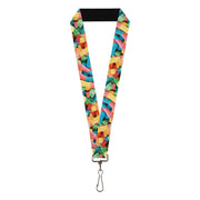 Lanyard - 1.0" - Vivid Sour Worms Stacked Lanyards Buckle-Down