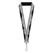 Lanyard - 1.0" - Vivid SANTA MONICA Pier Skyline Grays White Lanyards Buckle-Down