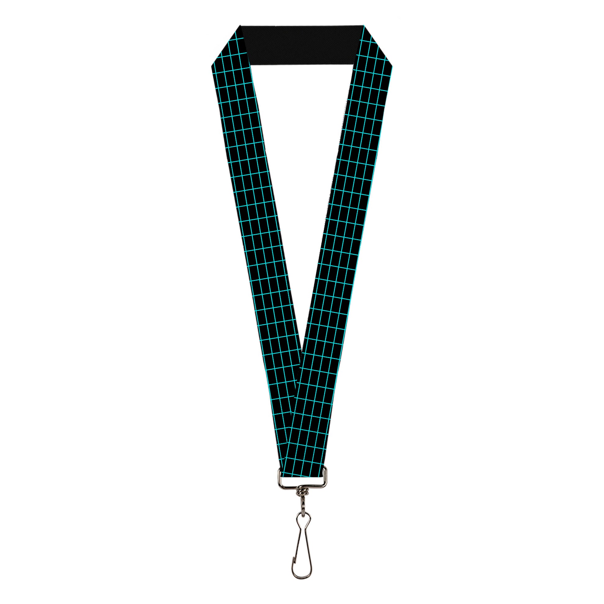 buckle down Lanyard - 1.0" - Wire Grid Black Blue