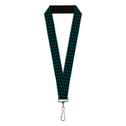 Lanyard - 1.0" - Wire Grid Black Blue Lanyards Buckle-Down