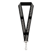 Lanyard - 1.0" - WINNING! Black Gray Lanyards Buckle-Down