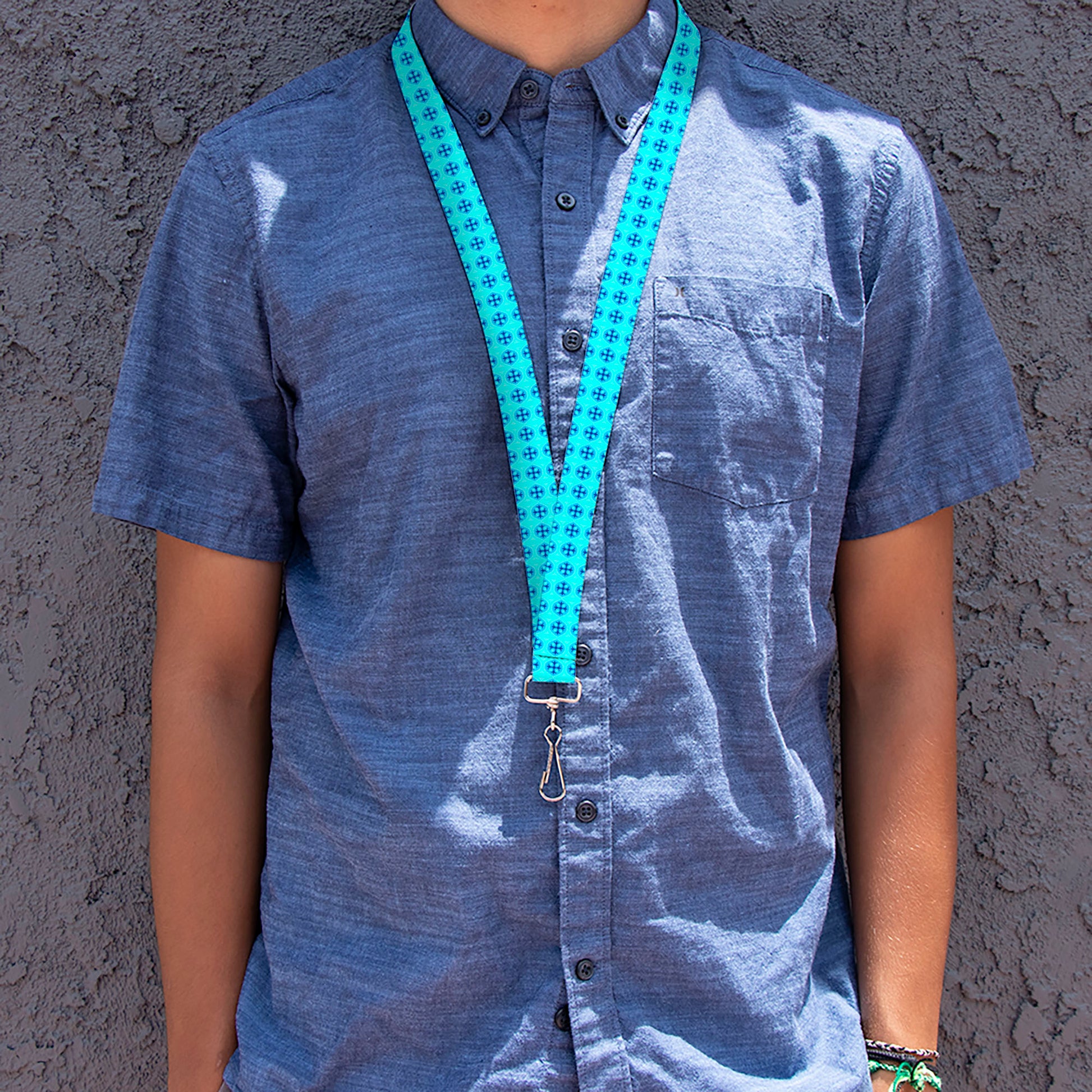 Lanyard - 1.0" - Wallpaper2 Baby Blue Blue Lanyards Buckle-Down