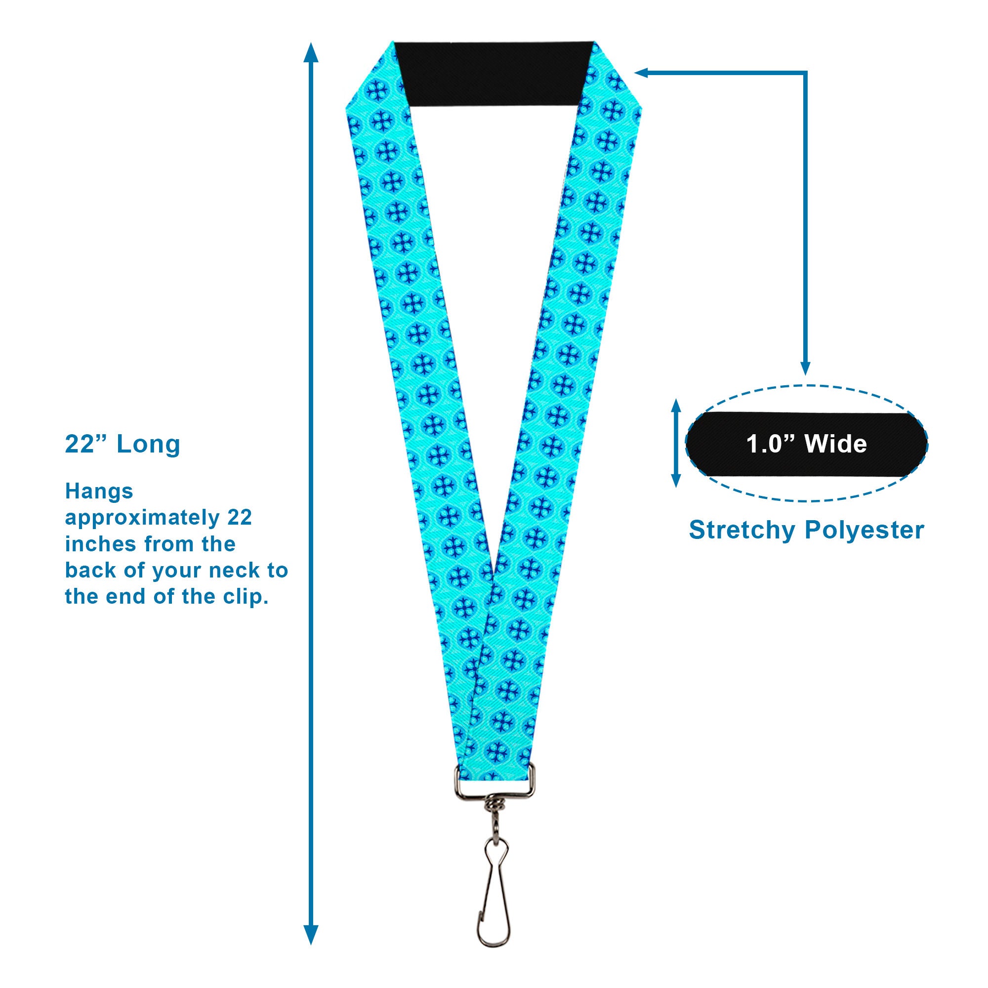 Lanyard - 1.0" - Wallpaper2 Baby Blue Blue Lanyards Buckle-Down