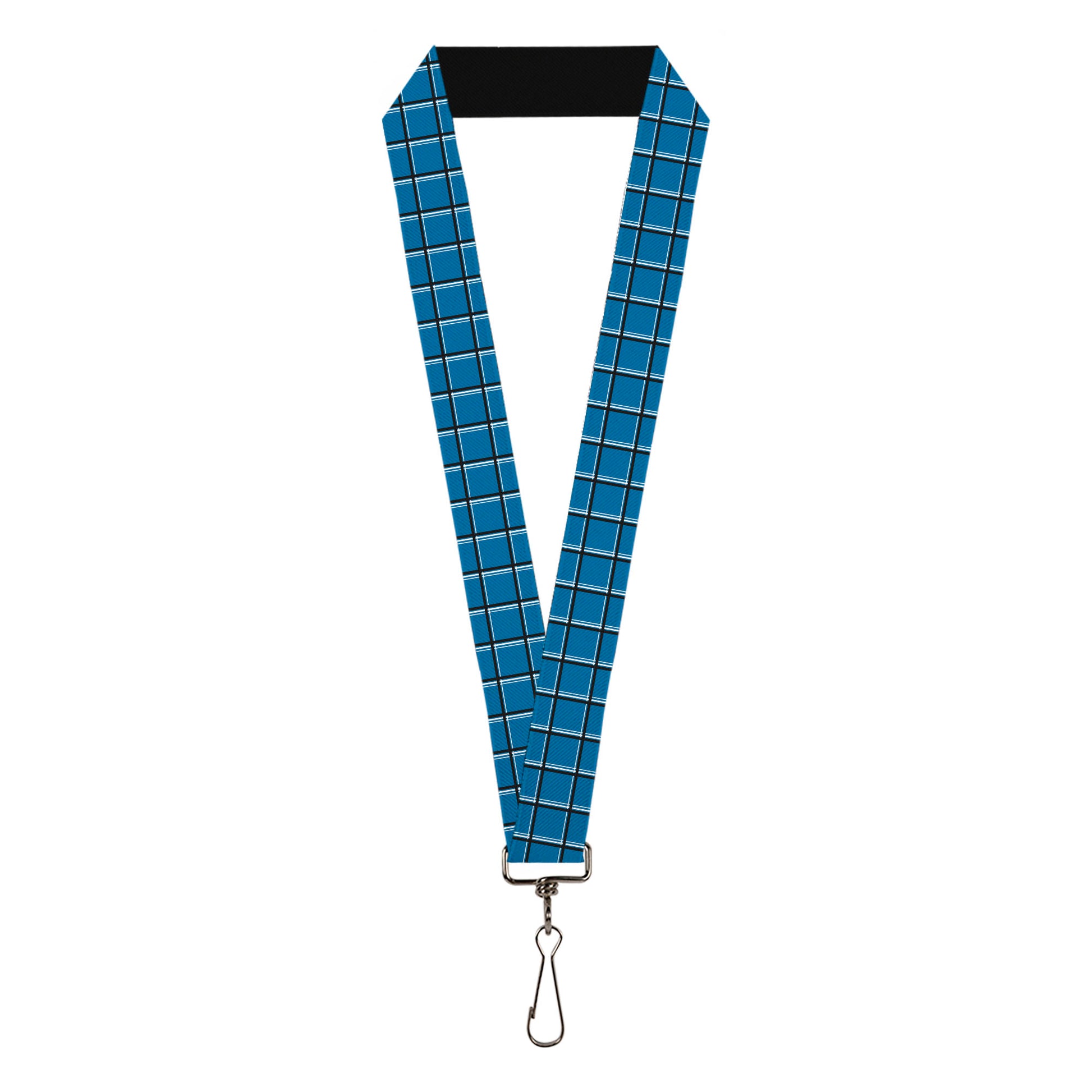 buckle down Lanyard - 1.0" - Wire Grid Turquoise Gray White