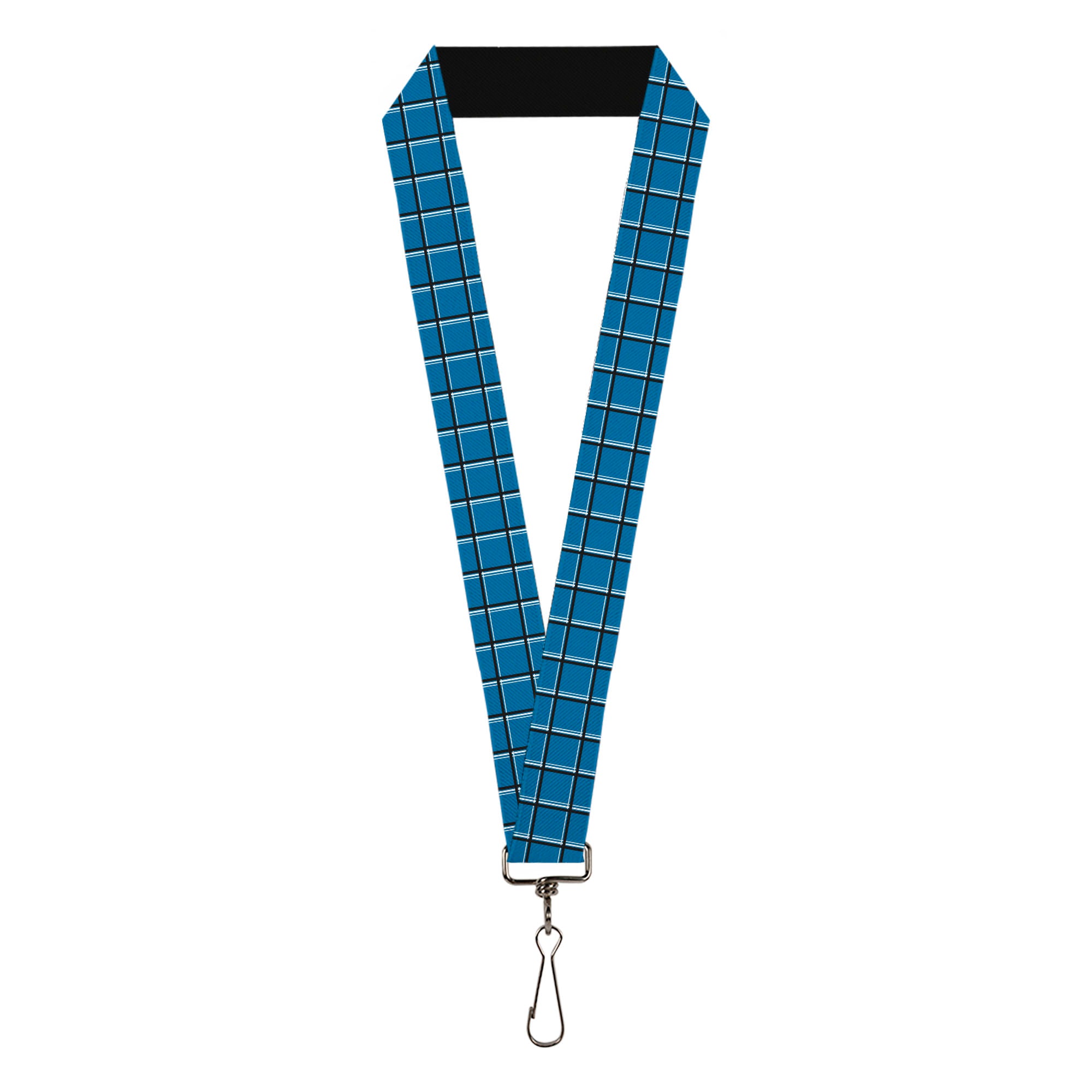 Lanyard - 1.0" - Wire Grid Turquoise Gray White Lanyards Buckle-Down