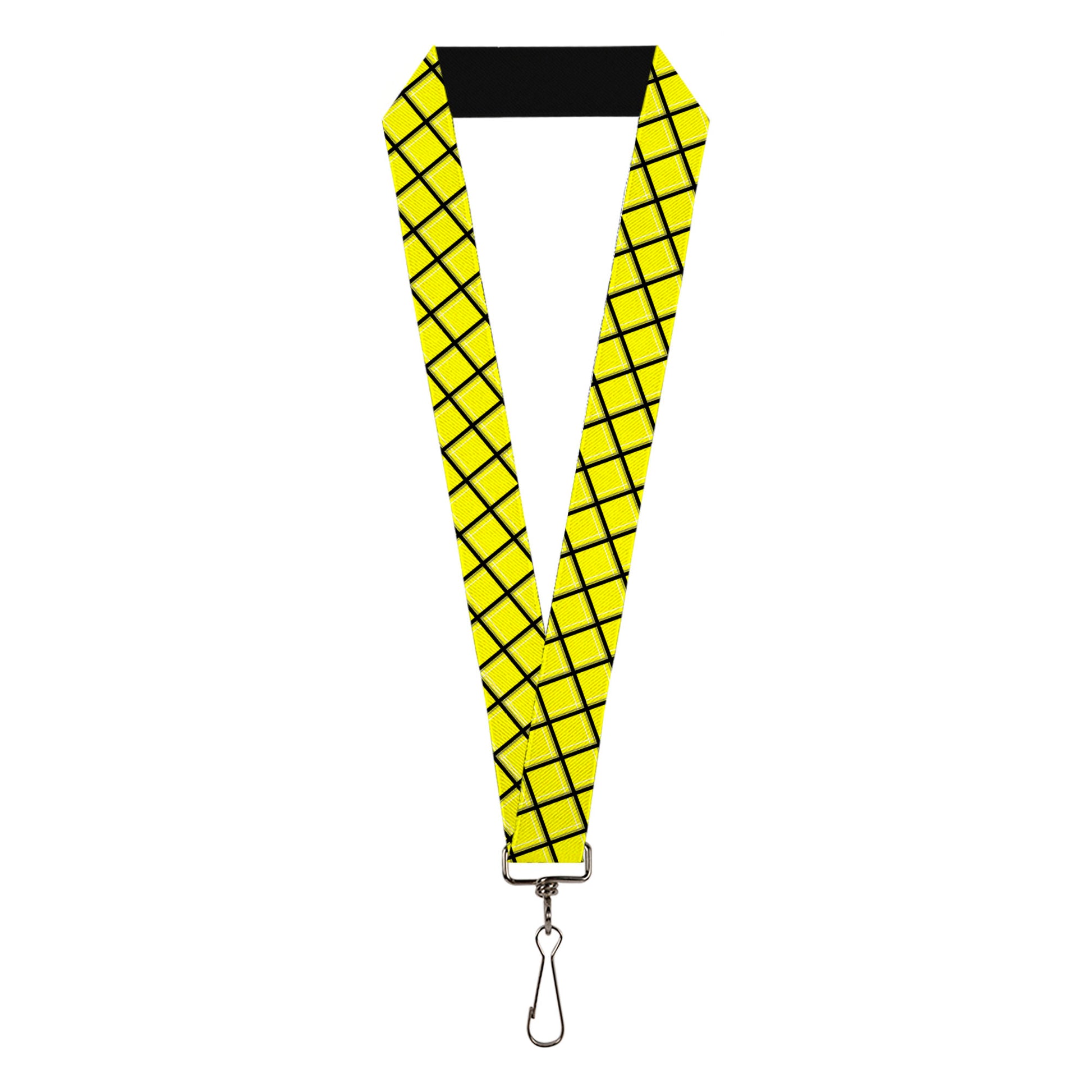 buckle down Lanyard - 1.0" - Wire Grid Yellow Black Gray