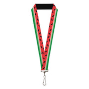 Lanyard - 1.0" - Watermelon Stripe Red Green Black Lanyards Buckle-Down
