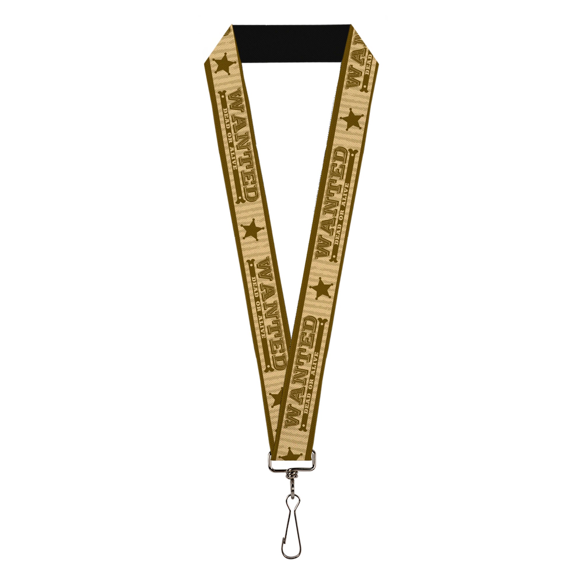 Lanyard - 1.0" - WANTED-DEAD OR ALIVE Star Tans Lanyards Buckle-Down