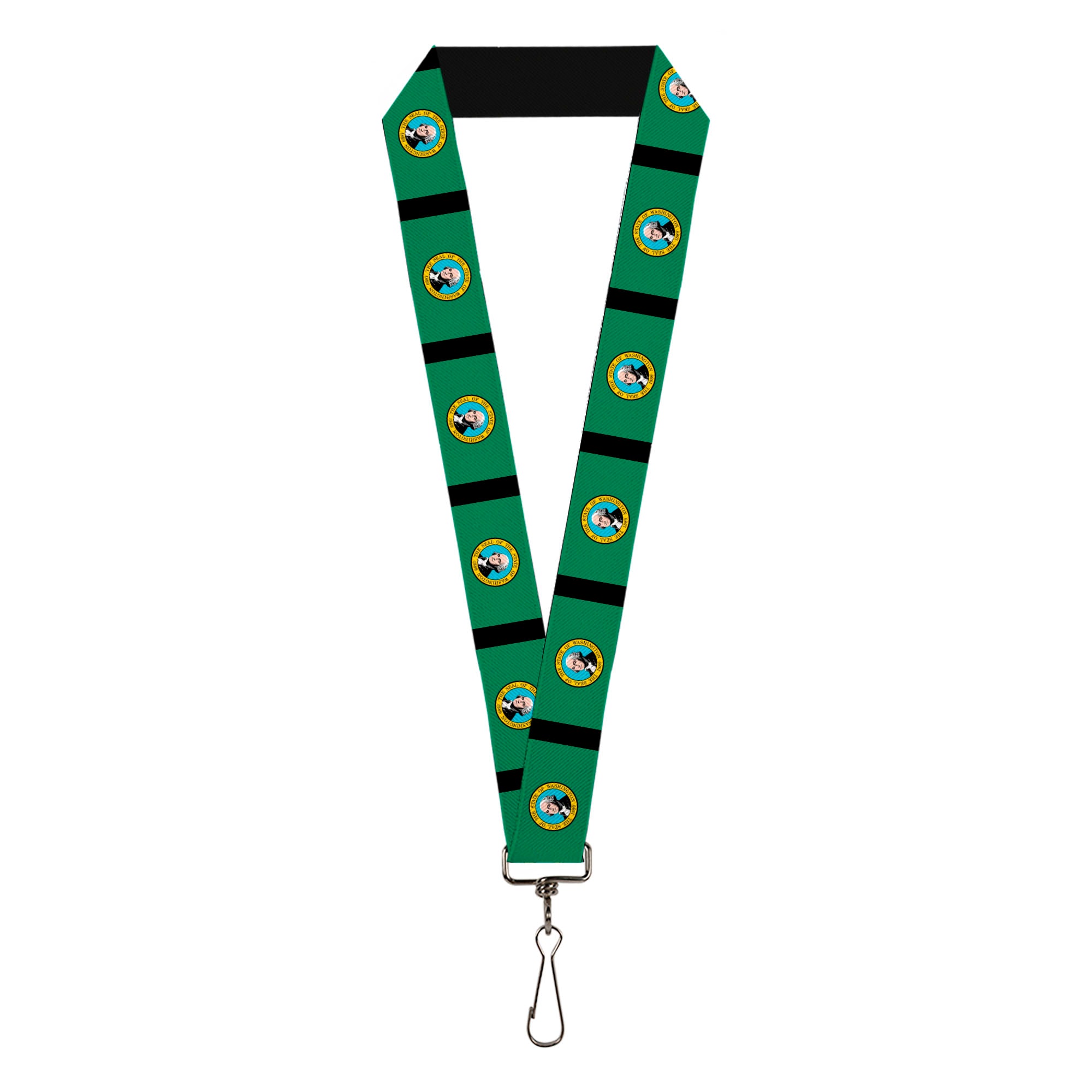 Lanyard - 1.0" - Washington Flags Black Lanyards Buckle-Down