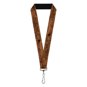 Lanyard - 1.0" - Wood Grain3 Horizontal Brown Lanyards Buckle-Down