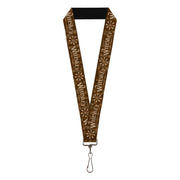 Lanyard - 1.0" - Western WHISKEY Star with Text Shadow Repeat Browns Tan Lanyards Buckle-Down
