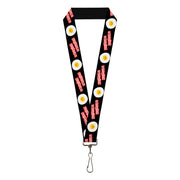 Lanyard - 1.0" - Bacon & Eggs Black Lanyards Buckle-Down