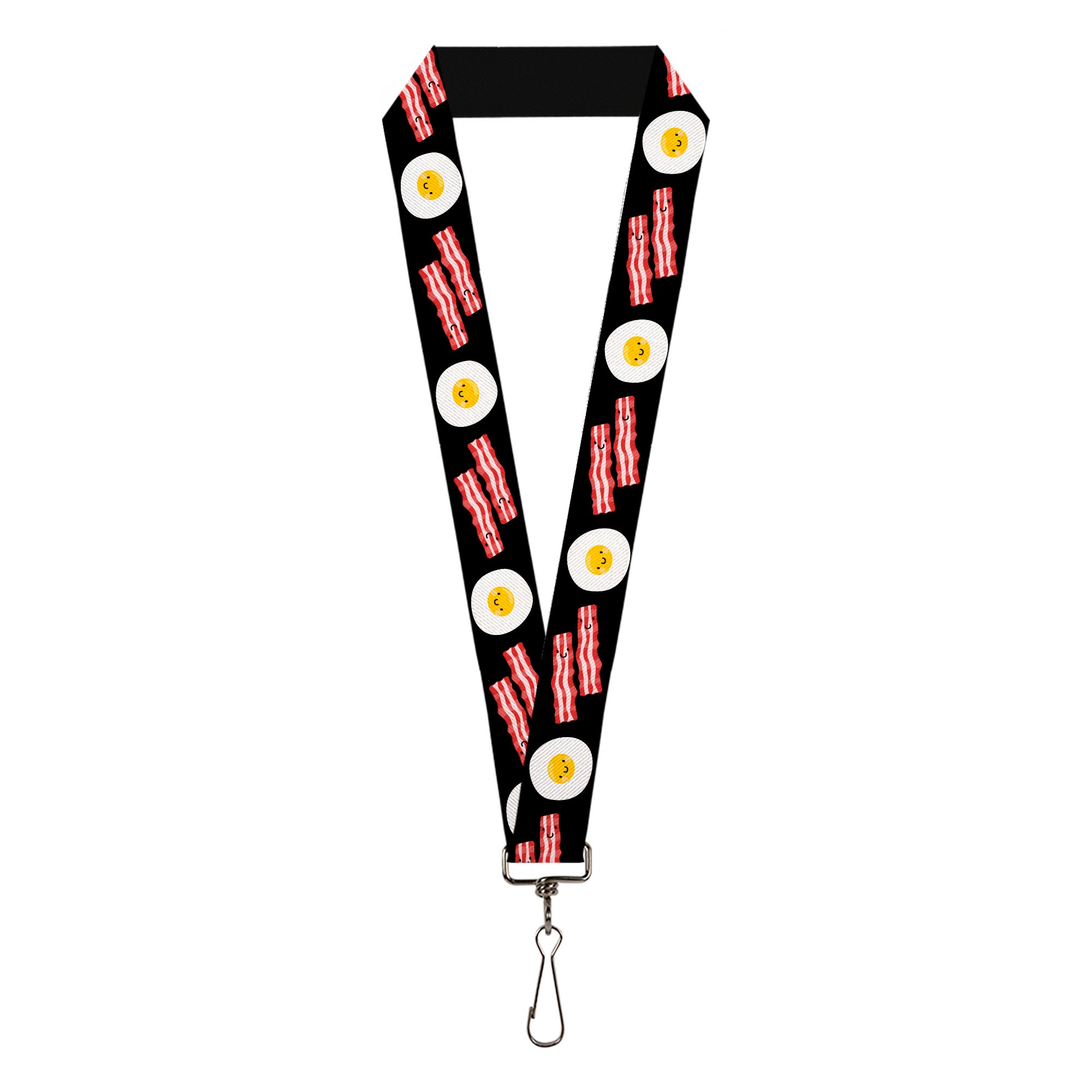 Lanyard - 1.0" - Bacon & Eggs Black Lanyards Buckle-Down