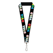 Lanyard - 1.0" - YOLO Black Multi Color Lanyards Buckle-Down