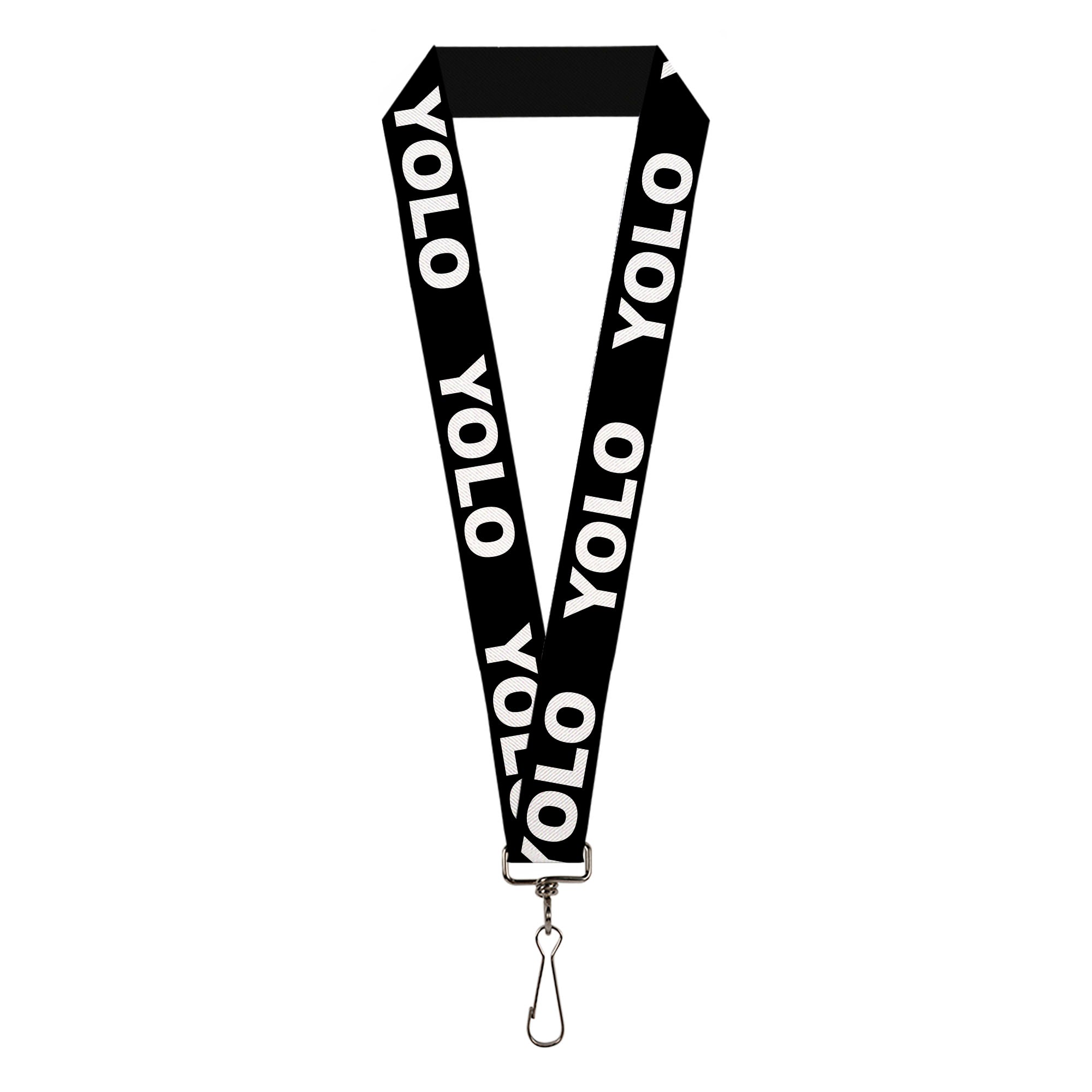 Lanyard - 1.0" - YOLO Black White Lanyards Buckle-Down
