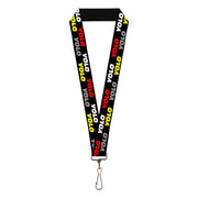 Lanyard - 1.0" - YOLO2 Black Red White Gray Yellow Lanyards Buckle-Down