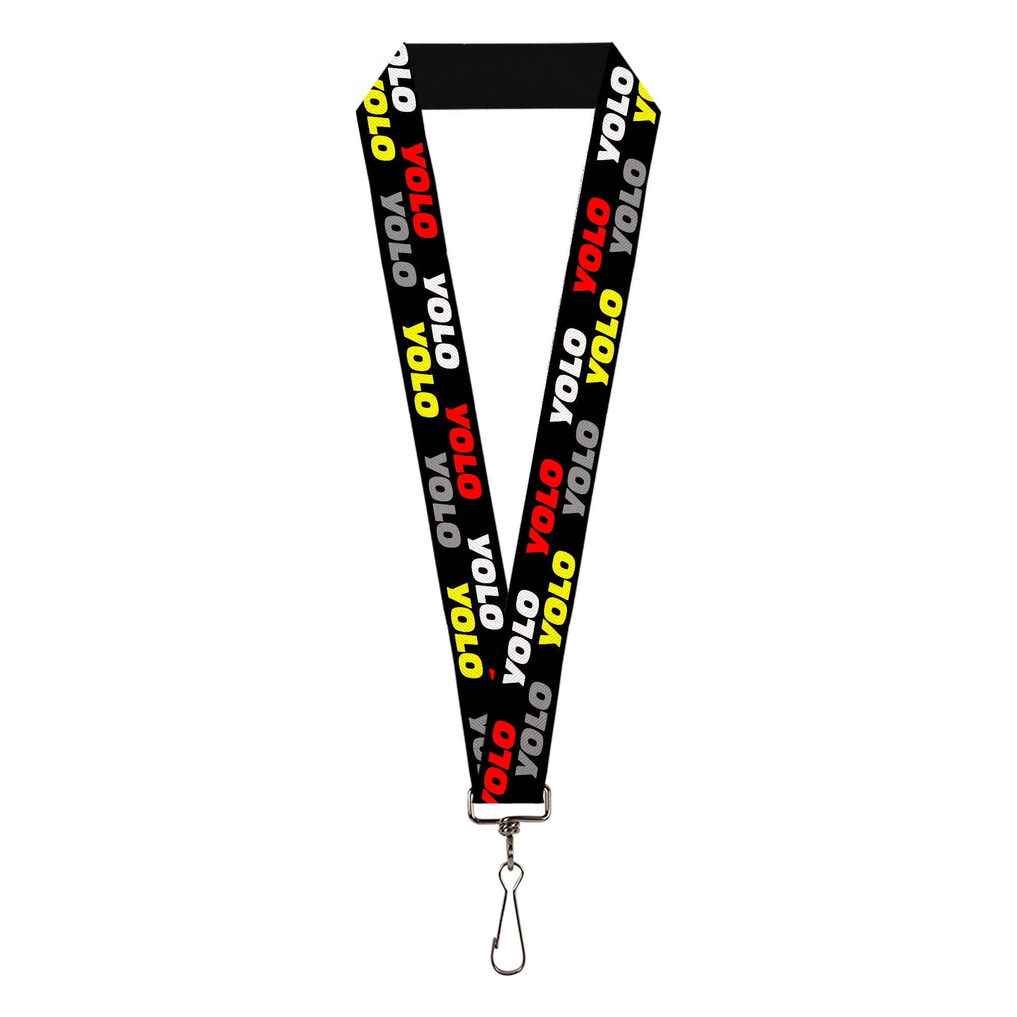 Lanyard - 1.0" - YOLO2 Black Red White Gray Yellow Lanyards Buckle-Down