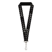 Lanyard - 1.0" - YOLO Diagonal Black Gray White Lanyards Buckle-Down