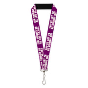 Lanyard - 1.0" - YOU'VE GOT TO BE KIDDING ME! Purple White Lanyards Buckle-Down