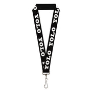 Lanyard - 1.0" - YOLO Bold Black White Lanyards Buckle-Down