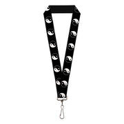 Lanyard - 1.0" - Ying Yang Symbol Black White Lanyards Buckle-Down