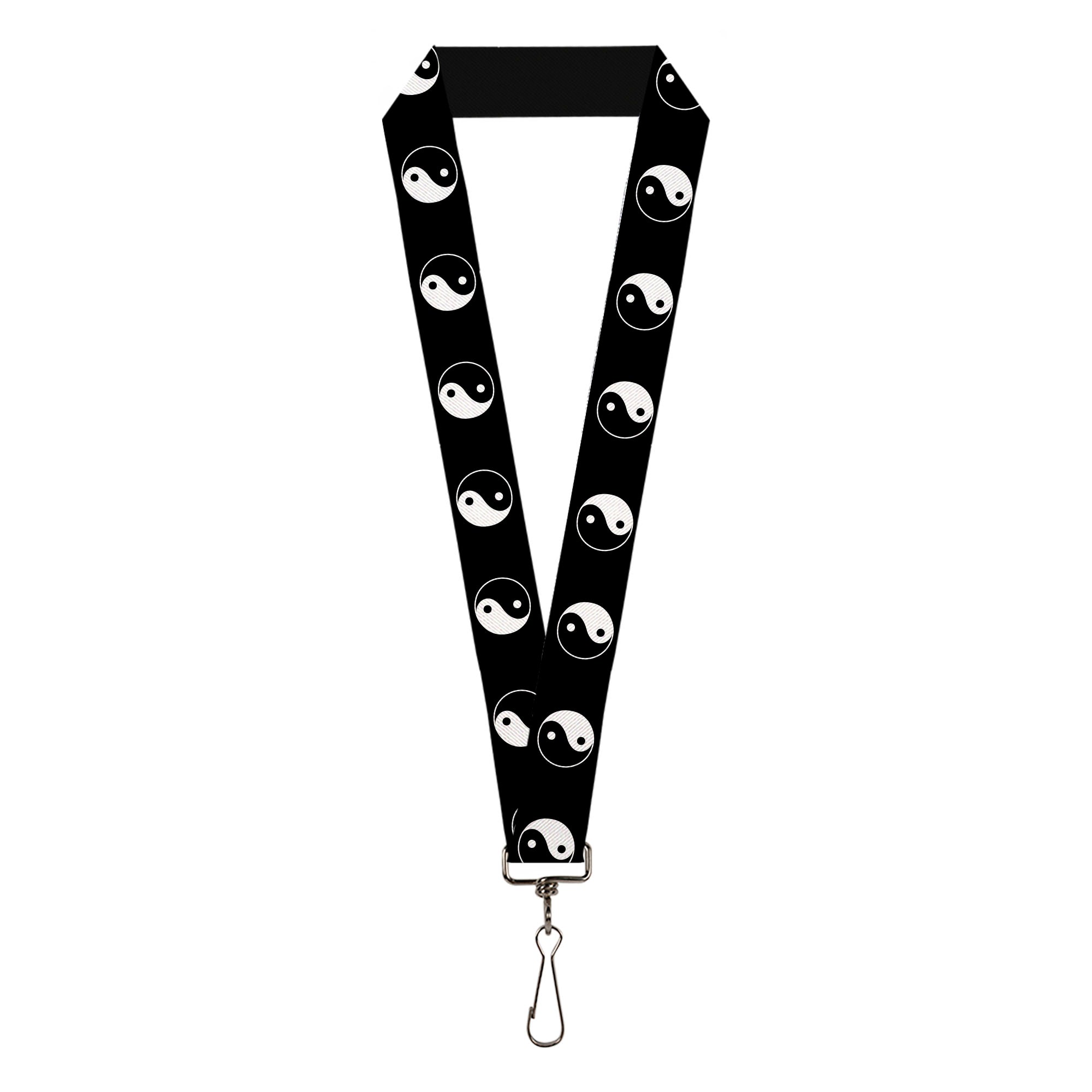 Lanyard - 1.0" - Ying Yang Symbol Black White Lanyards Buckle-Down