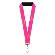 Lanyard - 1.0" - YOUNG WILD AND FREE Pink White Blue Yellow Green Lanyards Buckle-Down
