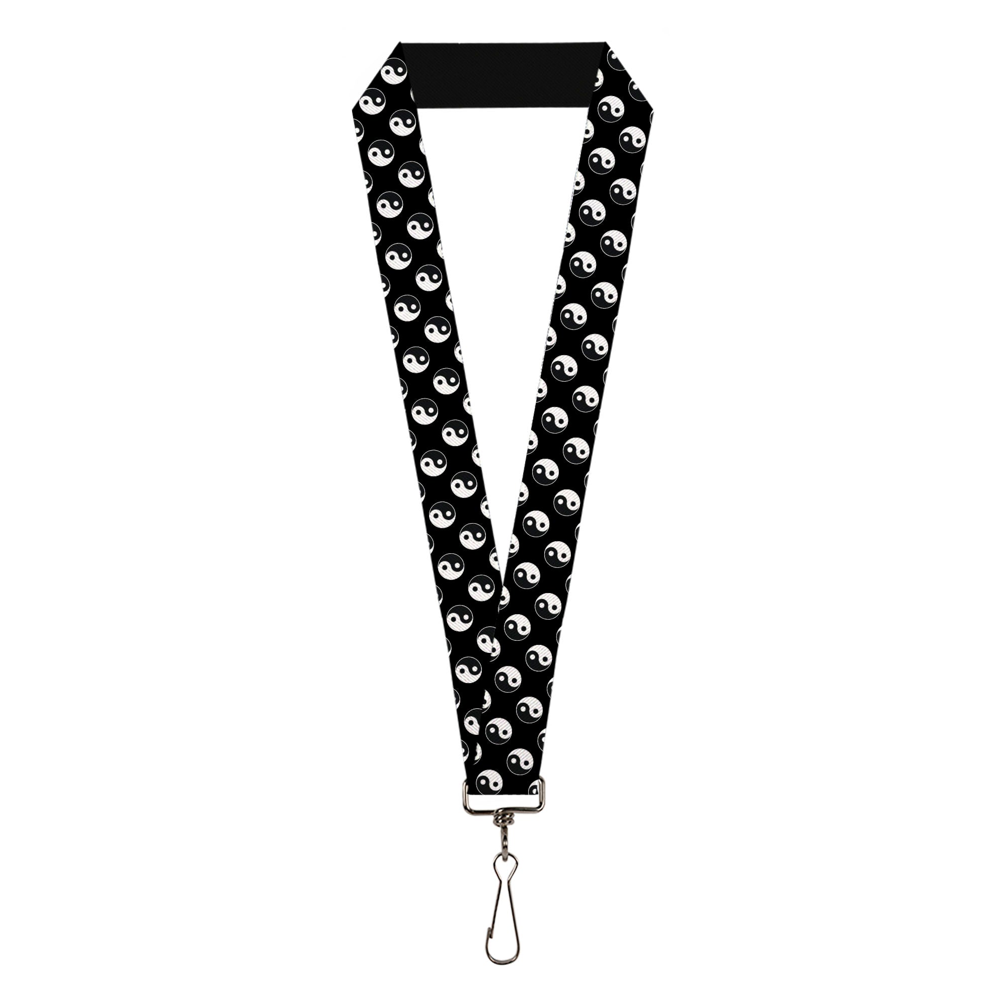 Lanyard - 1.0" - Ying Yang Monogram Black White Lanyards Buckle-Down