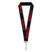 Lanyard - 1.0" - YAHWEH Text Navy Blue Red Lanyards Buckle-Down