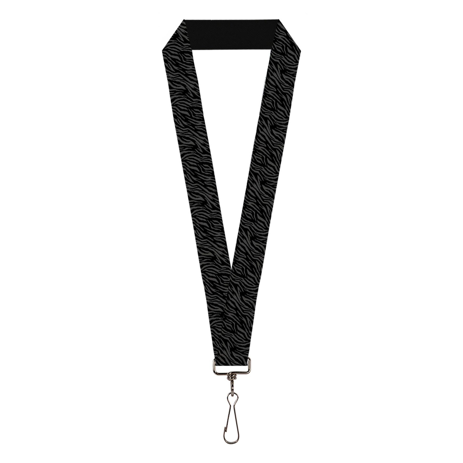 Buckle-Down Lanyard - 1.0 Inch Wide, Stretchy Nylon, Checker Black/Neon Orange