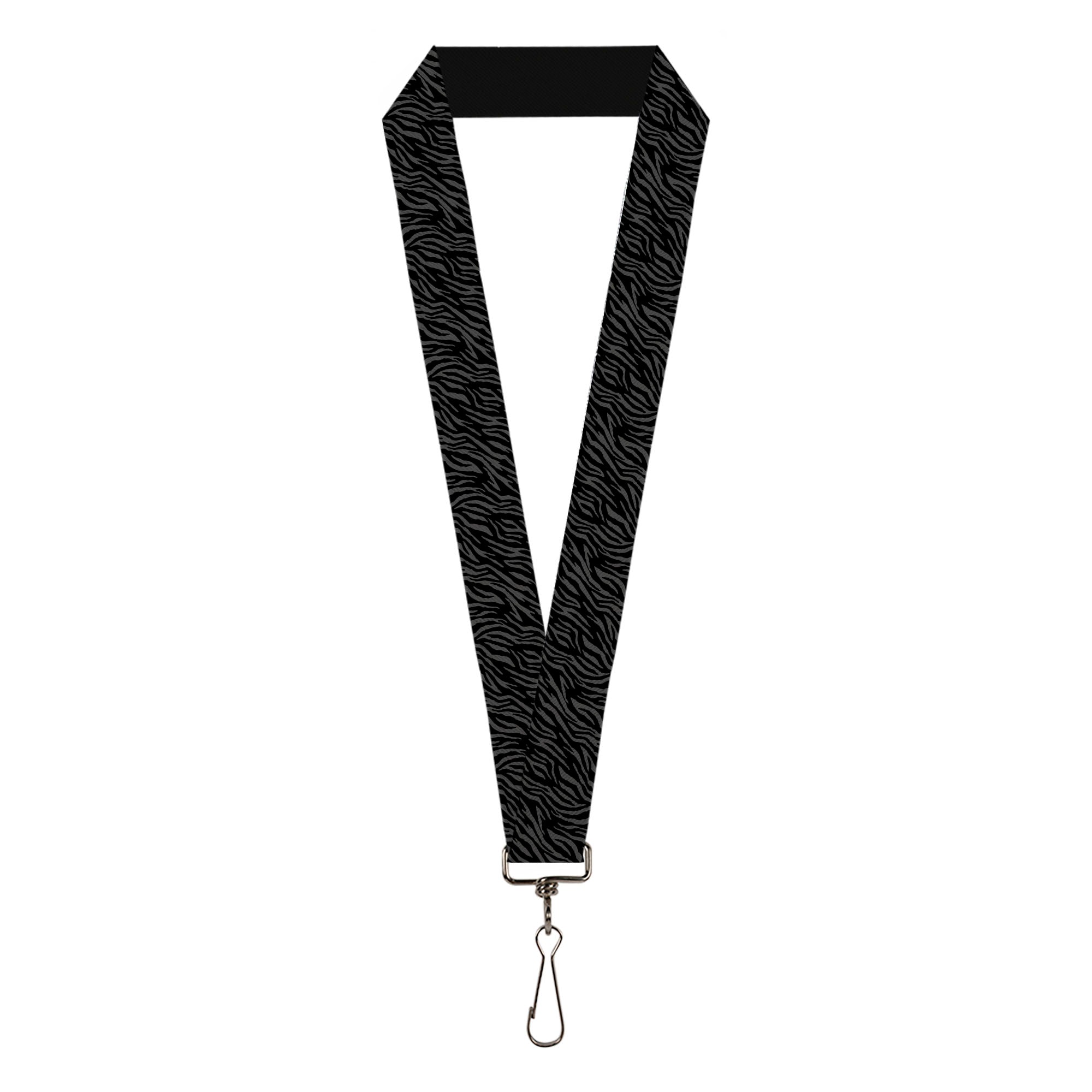 Lanyard - 1.0" - Zebra 2 Black Gray Lanyards Buckle-Down