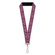 Lanyard - 1.0" - Zebra 2 Baby Pink Lanyards Buckle-Down