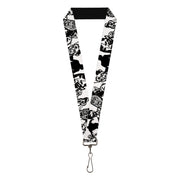 Lanyard - 1.0" - Zombies White Black Lanyards Buckle-Down
