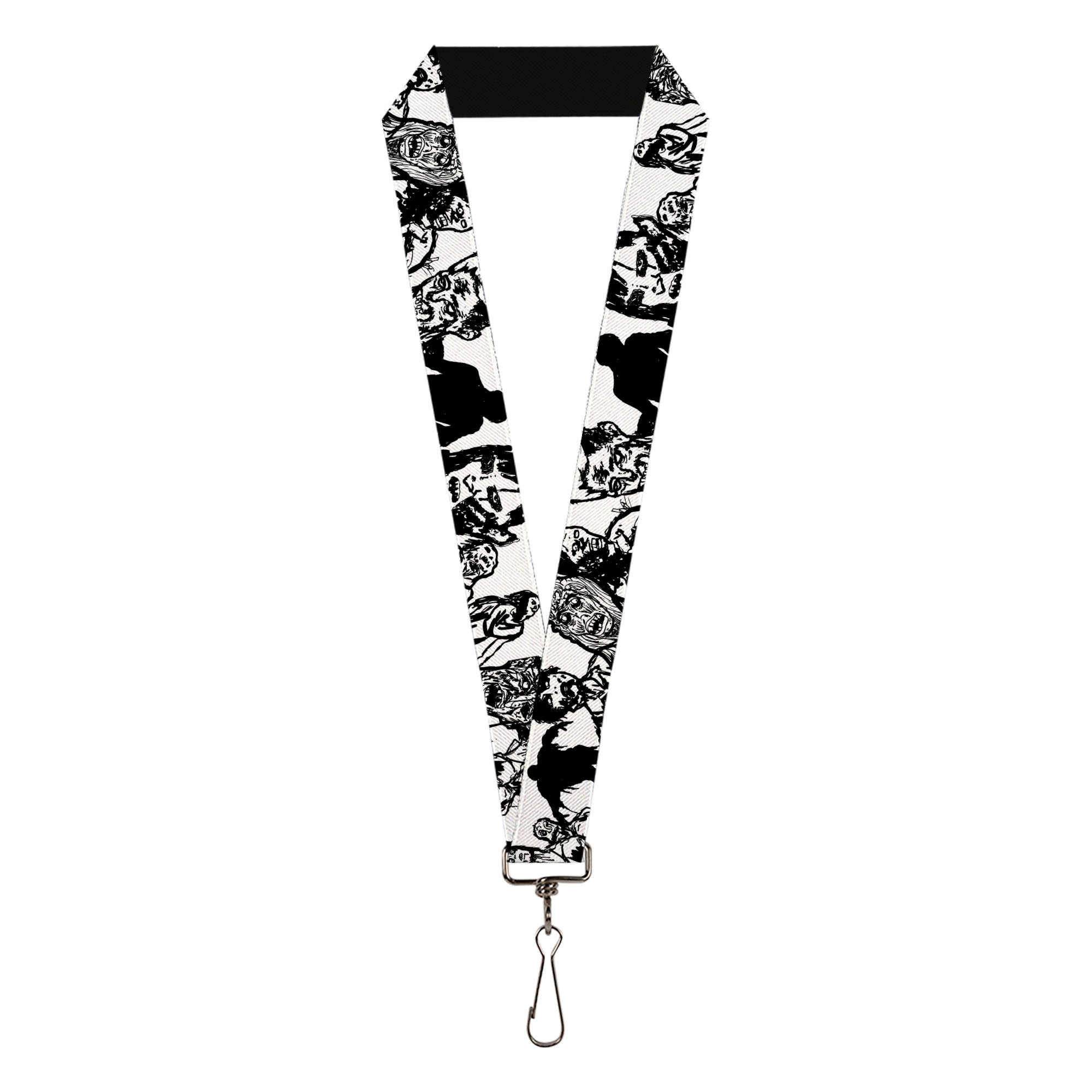 Lanyard - 1.0" - Zombies White Black Lanyards Buckle-Down