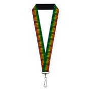 Lanyard - 1.0" - Zebra Head Rasta Lanyards Buckle-Down