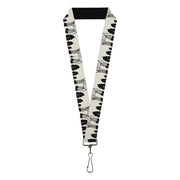 Lanyard - 1.0" - Zebra Poops Off-White Black Lanyards Buckle-Down