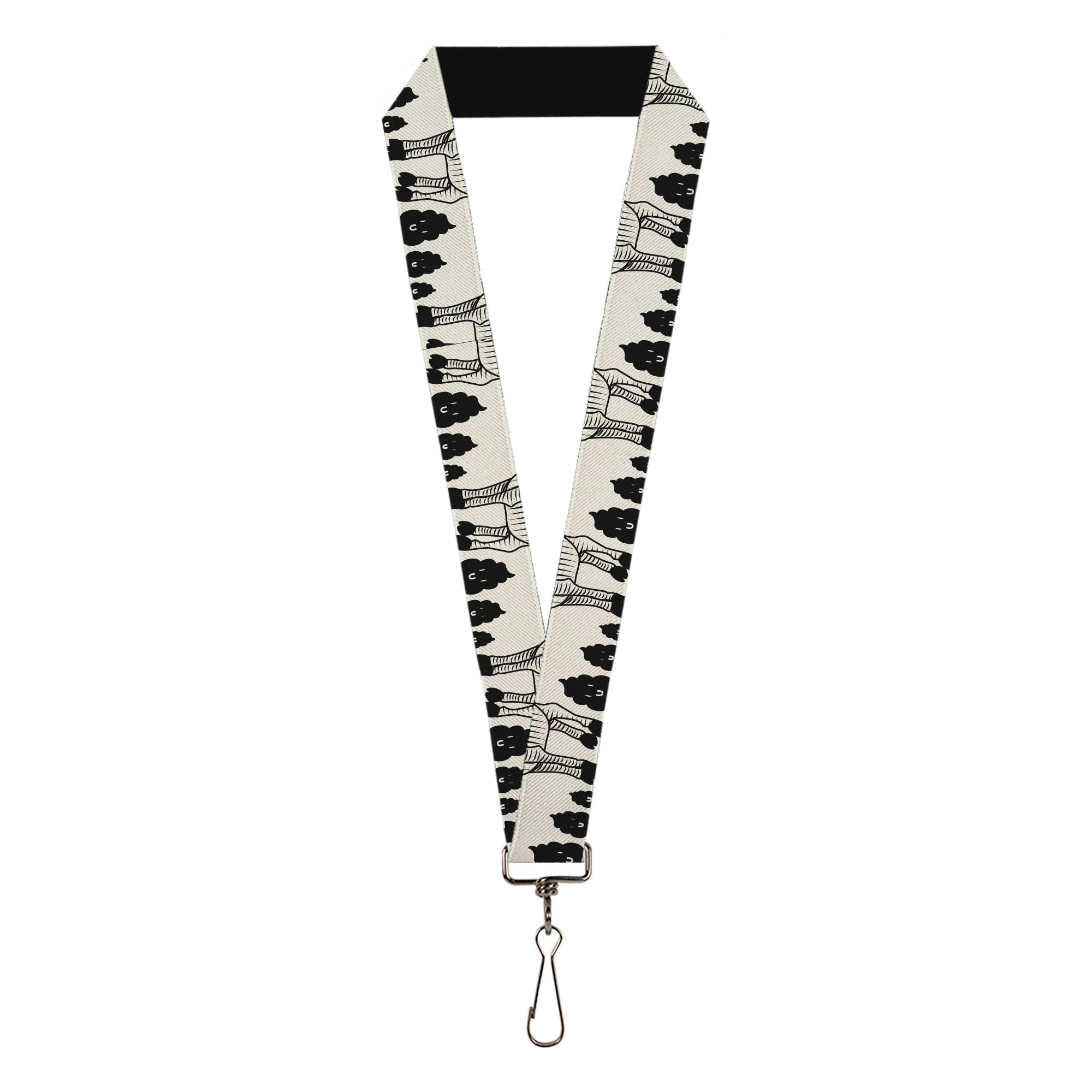 Lanyard - 1.0" - Zebra Poops Off-White Black Lanyards Buckle-Down