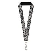 Lanyard - 1.0" - Zombie Skulls Sketch Lanyards Buckle-Down