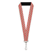 Lanyard - 1.0" - Zig Zag White Tan Gray Red Lanyards Buckle-Down