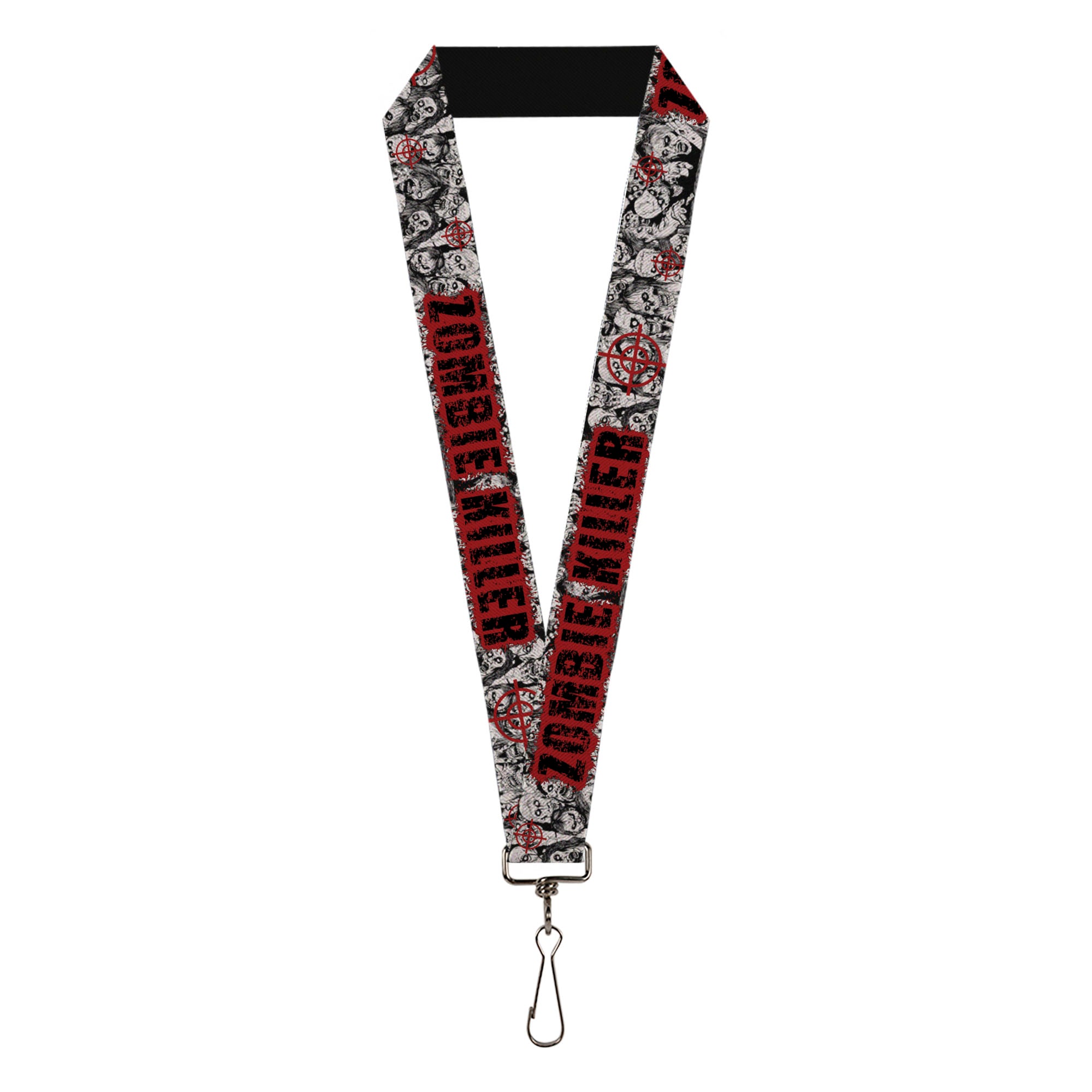 Lanyard - 1.0" - ZOMBIE KILLER w Stacked Zombies Sketch Lanyards Buckle-Down