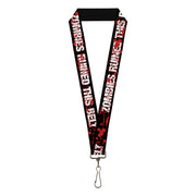 Lanyard - 1.0" - ZOMBIES RUINED THIS BELT Black White Red Splatter Lanyards Buckle-Down