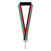 Lanyard - 1.0" - Zarape1 Horizontal Red White Green Lanyards Buckle-Down