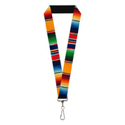 Lanyard - 1.0" - Zarape2 Vertical Multi Color Stripe Lanyards Buckle-Down