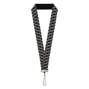 Lanyard - 1.0" - Zig Zag Black Gray White Lanyards Buckle-Down